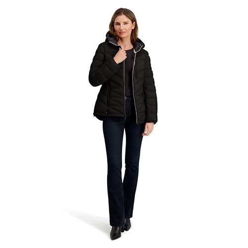 Nautica womens Packable Stretch Puffer Jacket ? Midweight Water-resistant Coat Adjustable Hem