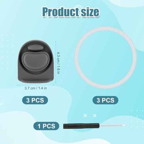 3pcs Bottle O Seal Ring & 3pcs Gasket Replacement Stopper for Owala FreeSip Cap, Silicone Water Bottle Plug Stopper BPA Free Top Lid Mouth Parts Compatible with Owala FreeSip 24oz 32oz