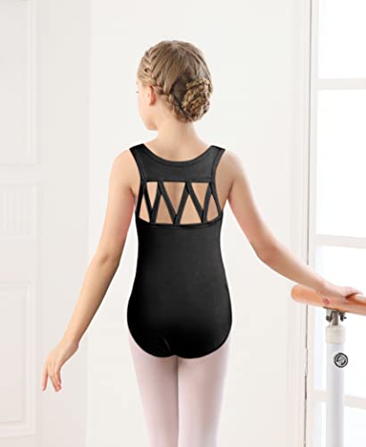 Girls Toddler Ballet Leotard - DANSHOW Tank Dance Leotard, 9-10 Years Black
