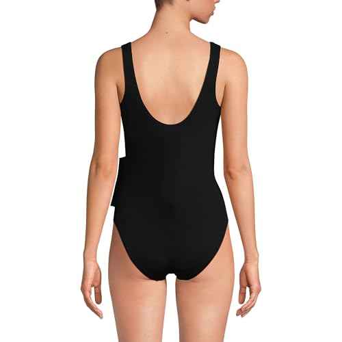 Lands' End Women's Chlorine Resistant Side Tie Wrap High Leg One Piece Swimsuit
