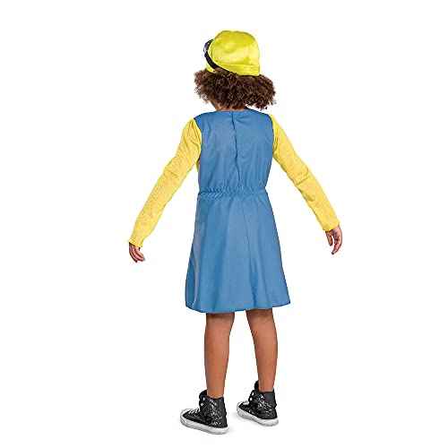 Bob Minion Girl Costume for Kids, Official Minion Outfit with Goggles and Hat