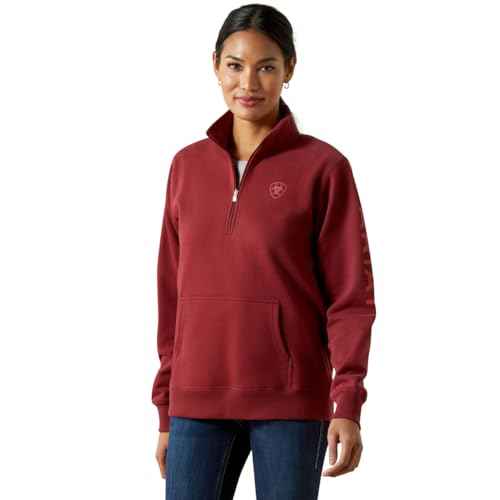 ARIAT womens Foundation Logo 1/2 Zip Sweatshirt