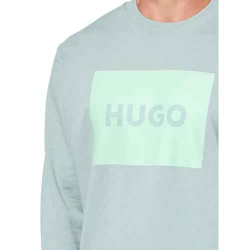 HUGO Men's Big Square Logo Crew Neck Sweatshirt