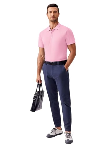 Men's Short Sleeve Golf Polo Shirt - Quick Dry Slim Fit