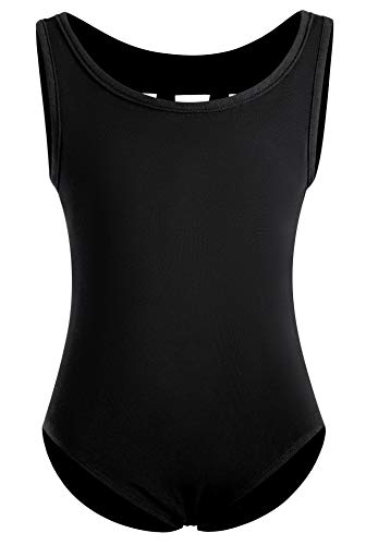 Girls Toddler Ballet Leotard - DANSHOW Tank Dance Leotard, 9-10 Years Black