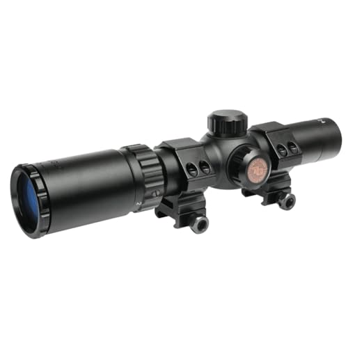 TRUGLO TruBrite 30 Hunter 30mm Compact Waterproof, Shockproof, Fogproof Gun Hunting Scope, 1-4 x 24mm, Matte Black