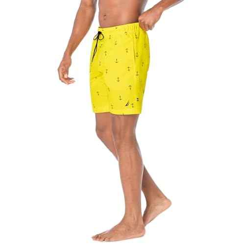 Nautica Men's Standard Quick Dry All Over Classic Anchor Print Swim Trunk