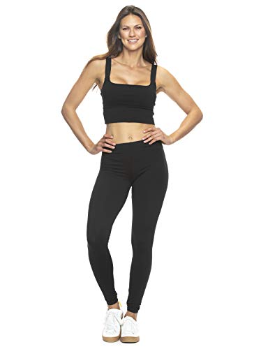X-Large Velvety Soft Lightweight Leggings 6 Pack for Yoga & Lounge - Black