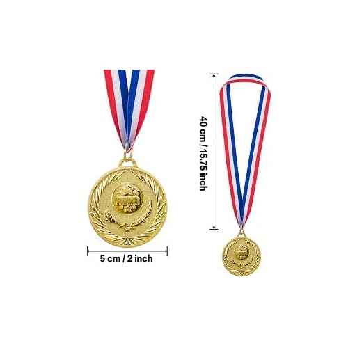 Abaokai 12 Pieces Gold Medals for Awards,1st Winner Medals for Sports, Competitions, Party, Olympic Style, 2 Inches