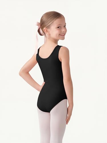Girls Gymnastics Leotard Ballet Dancewear - Size 10-11 Years, Black