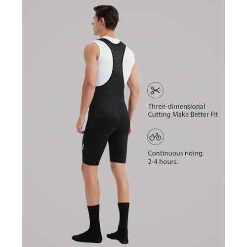qualidyne Men's Cycling Bib Shorts 4D Padded Breathable Road Bike Bibs Biking Bicycle Shorts