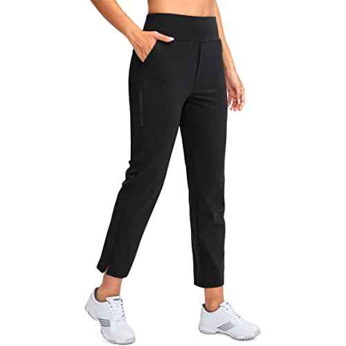 YYV Women's Golf Pants Stretch Work Ankle Pants High Waist Dress Pants with Pockets for Yoga Business Travel Casual
