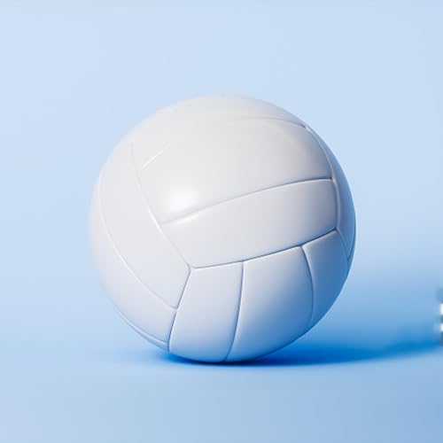 White Official Size 5 Volleyball Soft Touch for Indoor Outdoor Play with Pump