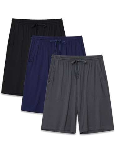 COLORFULLEAF Men Pajama Shorts Bamboo Rayon Lightweight Sleepwear