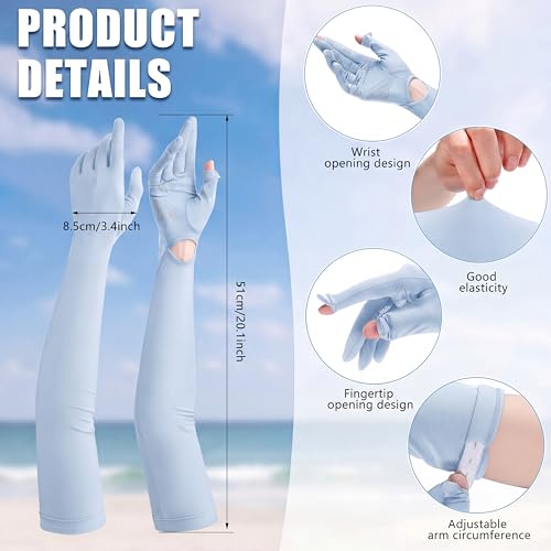 Yahenda 2 Pairs UV Protection Driving Gloves Long
