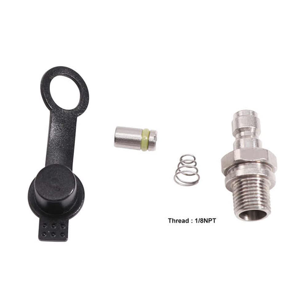 Manloney LLC Universal 1/8 NPT Male to 8mm Male Quick-Disconnect Plug Adapter 4500psi High Pressure PCP Paintball Charging System Air Fittings