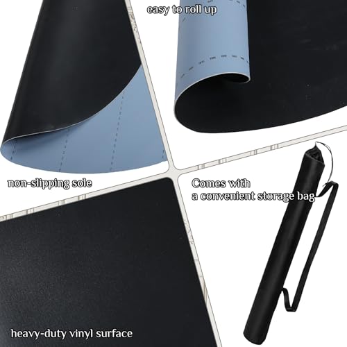 Portable Dance Floor Vinyl Mat 6.6x3.9 ft Ballet Practice Flooring Black