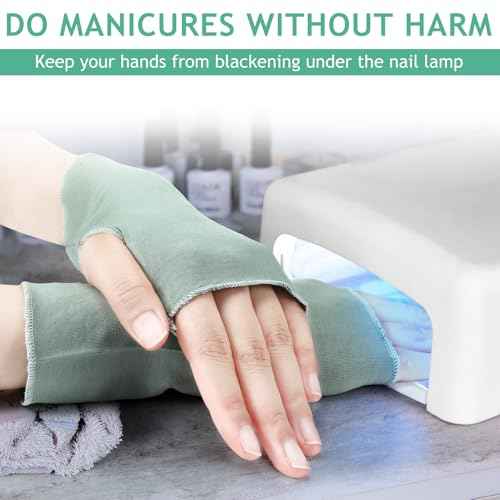 Bememo 4 Pack Sun Protection UV Gloves Driving Sun Block Gloves Cooling Fingerless Wrist Length Cotton for Women