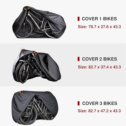 420D Waterproof Bike Cover for 1 Bike - XL Size, Windproof & UV Resistant