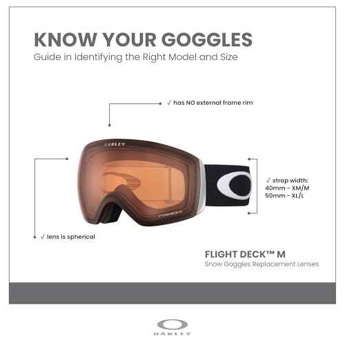 Oakley Flight Deck Medium Ski Goggles REPLACEMENT LENSES OO7064 For Men For Women+ Bundle Microfiber Pouch