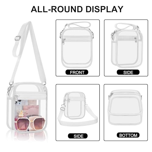 Small Women's Clear Bag for Stadium Events - White, Medium - UEASE
