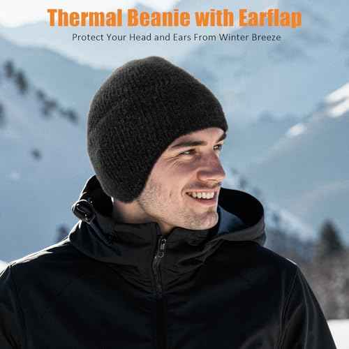 Wmcaps Fleece Lined Beanie with Earflap, Warm Thermal Knit Winter Hats for Men Women£¬Outdoor Stocking Cap