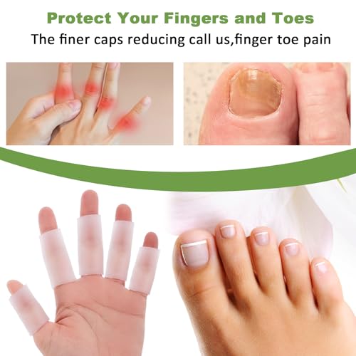 90Pcs Silicone Finger Sleeve Protectors - Clear Gel Finger Covers for Craft & Typing - Variation 90