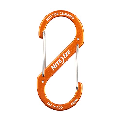 Dual Aluminum Carabiner Clip Keychain - Orange, Size-4 S-Biner