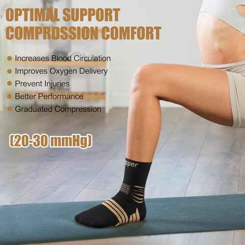 NEENCA Professional Copper Compression Socks, Medical Ankle Support Socks for Injuries Recovery & Pain Relief, Women & Men Circulation, Swelling, Runner, Travel, Pregnancy, Flying?1 Pair, 20-30 mmHg