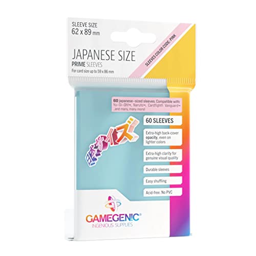 Gamegenic Prime Japanese Size Card Sleeves Clear 62x89mm - 60 Pack
