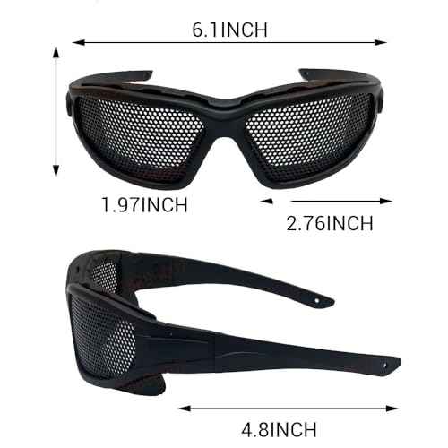 Wire Mesh Safety Glasses,Safety Goggles Breathable Shock Resistant Iron Mesh,Glasses for Military Cs Outdoor Game Fans Activity