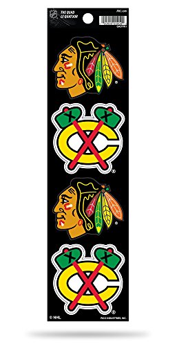 Chicago Blackhawks NHL Hockey Quad Decal Set - 4 Indoor/Outdoor Stickers