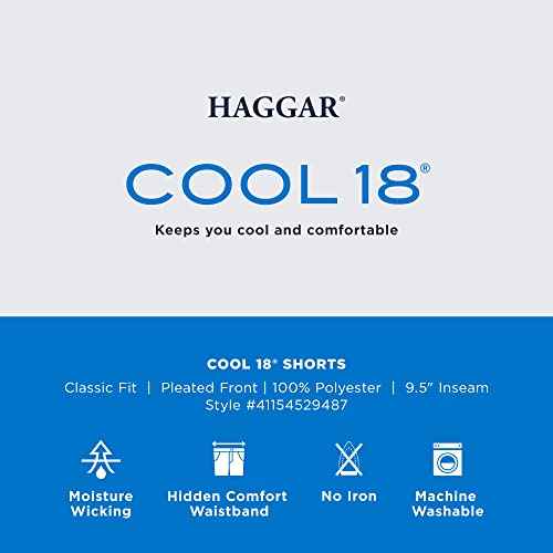 Haggar Men's Cool 18 Classic Fit Pleat Front Expandable Waistband Short (Regular and Big & Tall Sizes)