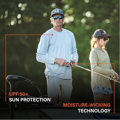 Simms SolarFlex Crewneck Long Sleeve Fishing Shirt for Men: UPF 50+ Sun Protection, Quick-Dry, Odor-Resistant (Seaport/Bright Blue, X-Large)