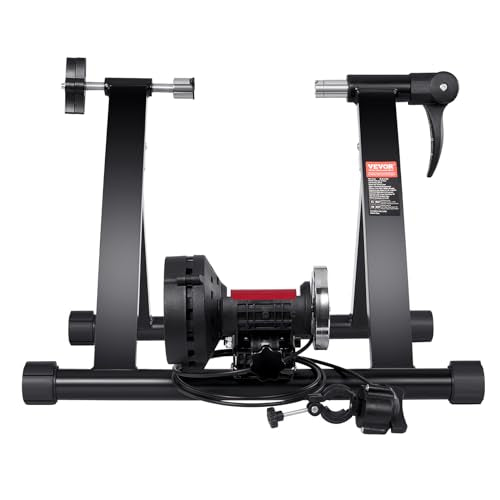 VEVOR Bike Trainer Stand, 26-29 in Wheel, 6-Level Adjustable Bike Trainer with Carbon Steel & Fluid Elastic Roller, Professional Bicycle Trainer with Resistance Adjuster, Fit for Indoor & Outdoor