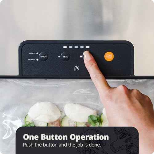 Greater Goods Vacuum Sealer ? Powerful, Compact, with 4-in-1 Functions, Built-in Cutter, and Vacuum Seal Bags, Ideal for Sous Vide and Food Storage (Onyx Black)