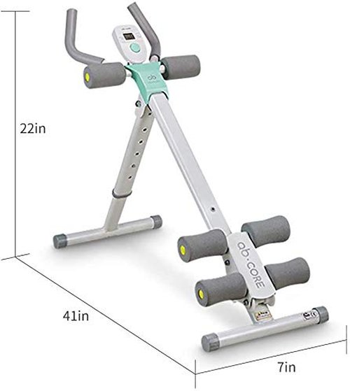 LeikeFitness Height Adjustable Ab Trainer Abdominal Whole Body Workout Machine Waist Cruncher Core Toner, Leg, Thighs, Buttocks Shaper with LCD Monitor AB9300(Green)