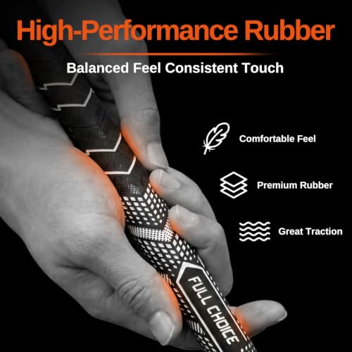 White Golf Grip Set - 13 High-Traction Rubber Club Grips with Low-Taper Design & Micro-Texture - Complete Regripping Kit