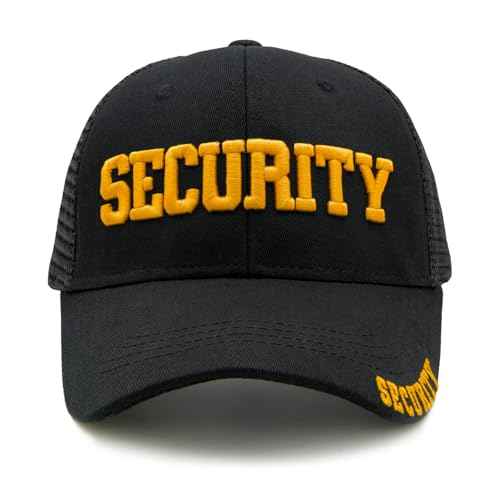 Waldeal Security Trucker Hat for Men Women, Embroidered Adjustable Snapback Mesh Baseball Cap for Security Guard