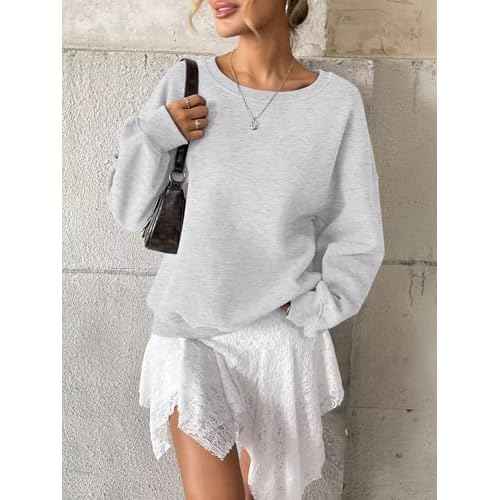 Women Fleece Sweatshirts Oversized Crewneck Pullover Trendy Long Sleeve Tops Fashion Fall Outfits Clothes 2025