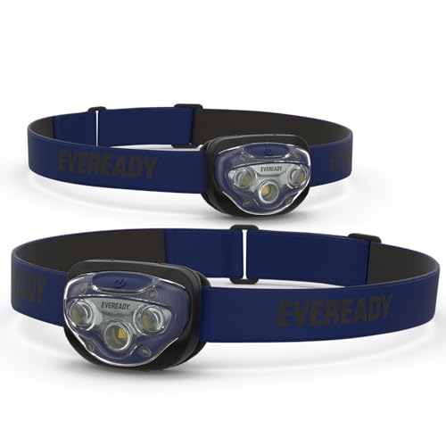 Eveready LED Headlamp 200 Lumens IPX4 Water-Resistant, 2 Pack