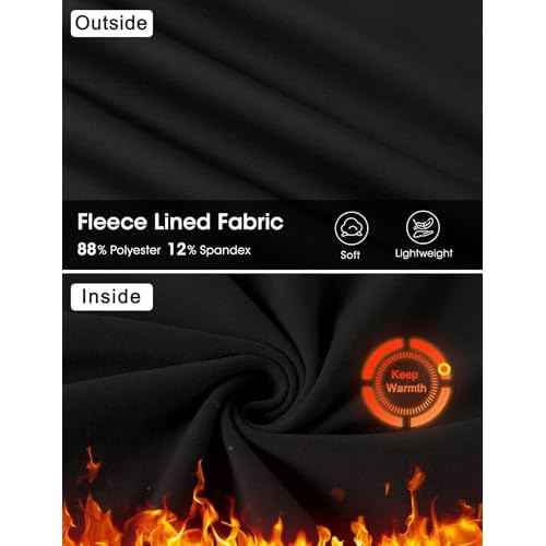 Loovoo Thermal Shirts for Women Long Sleeve Workout Tops Crewneck Fleece Base Layer Running Athletic Tee with Zipper Pocket