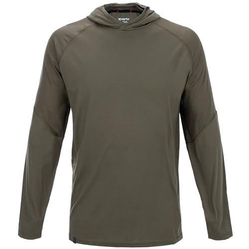 Vertx Mens Merino Wool Base Layer Hoody Pullover, Long Sleeve, Quick Dry, Outdoor Wear, Tactical Clothing
