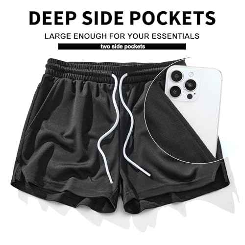 AIMPACT Mens Mesh Running Shorts 3 Inch Quick Dry Gym Athletic Workout Shorts for Men with Pockets
