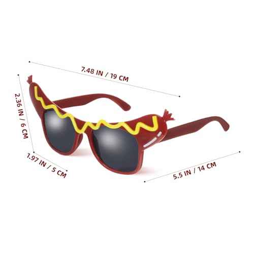 NUOBESTY Funny Glasses, 1pc Novelty Party Glasses Hot Dog Shape Eyeglasses for Halloween Accessory, Carnival, Cosplay Props, Costume Dress Up Supplies