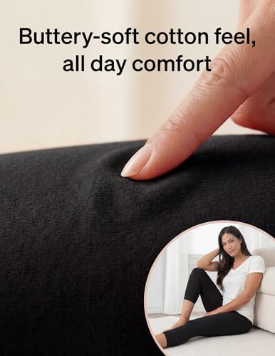 Large Black Cotton Capri Leggings Pack of 2 for Women - No Nonsense