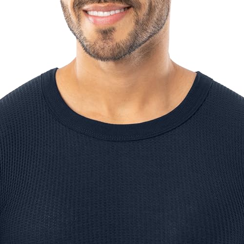 Men's Thermal Waffle Knit Long Sleeve Base Layer Shirt - Warm Cold Weather
