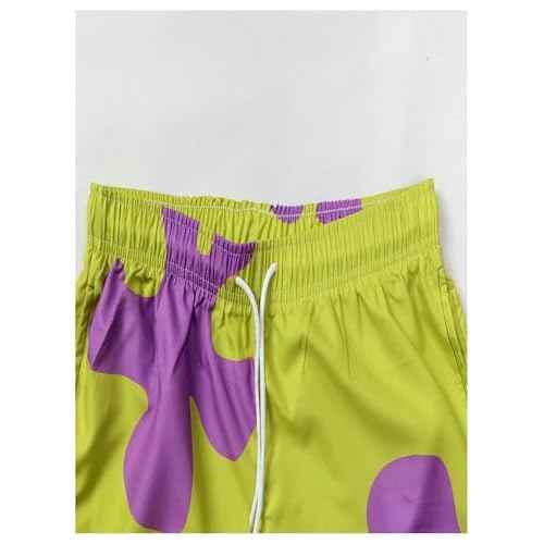 Men's Graphic Swim Trunks Quick Dry Swim Shorts Drawstring Waist Beach Shorts with Pockets