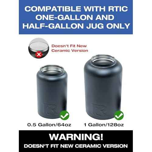 SUNMON Replacement Lid for RTIC Water Bottle - Steel Handle RTIC Lid Compatible with 1 Gallon (128oz) & 0.5 Gallon (64oz), BPA-Free Leakproof Jug Cover