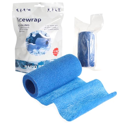 Ice Tape Self Sticking Ice Wrap 2 Pcs 10cm x 4.5m Instant Cooling Bandage for Muscle Pain & Swelling